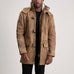 Nolan Distressed Brown Leather Duffle Coat