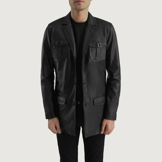 Men's Black Sheepskin Leather Blazer – Ray Cutler Style