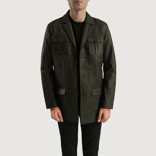 Men's Green Sheepskin Leather Blazer – Ray Cutler Style