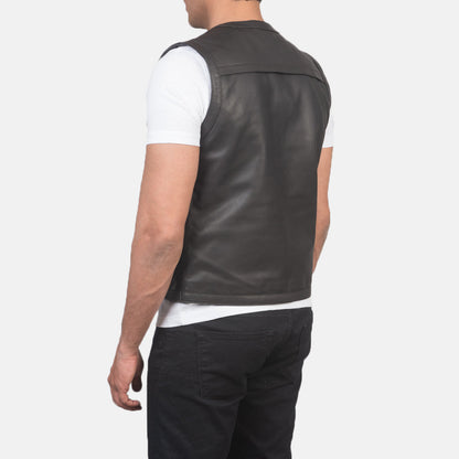 Safari Brown Leather Vest SH98