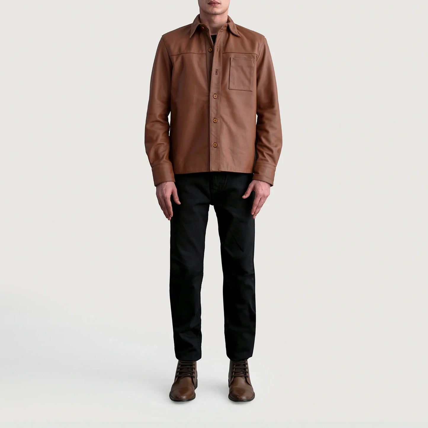 Scout Matte Brown Leather Shirt SH95