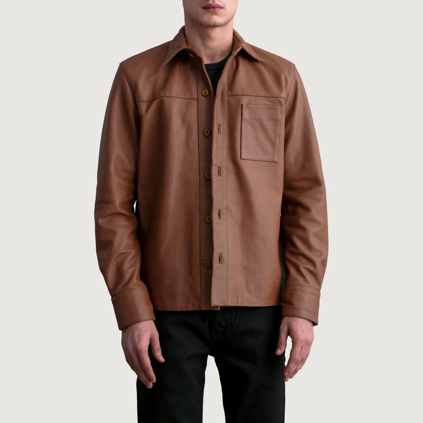 Scout Matte Brown Leather Shirt SH95