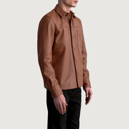 Scout Matte Brown Leather Shirt SH95