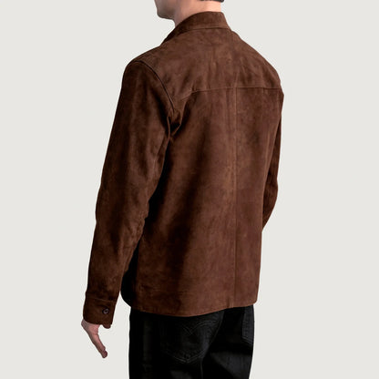 Scout Mocha Suede Leather Shirt SH94
