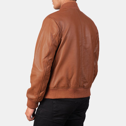 Shane Brown Leather Bomber Jacket SH86