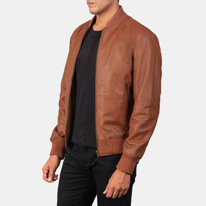 Shane Brown Leather Bomber Jacket SH86
