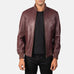 [FS] Shane Maroon Leather Bomber Jacket