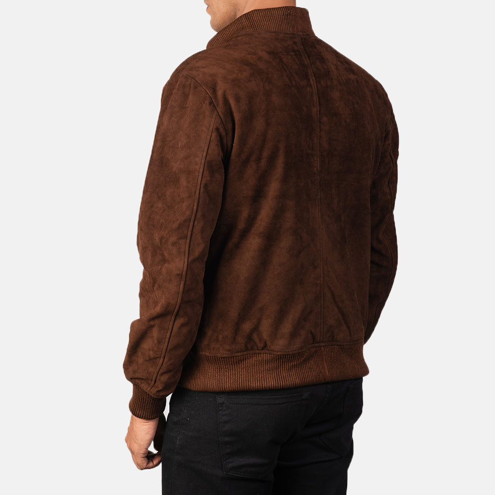 Shane Mocha Suede Bomber Jacket SH83
