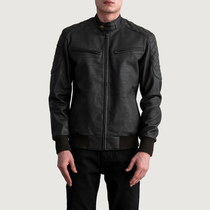 Sven Tumbled Brown Leather Bomber Jacket SH70