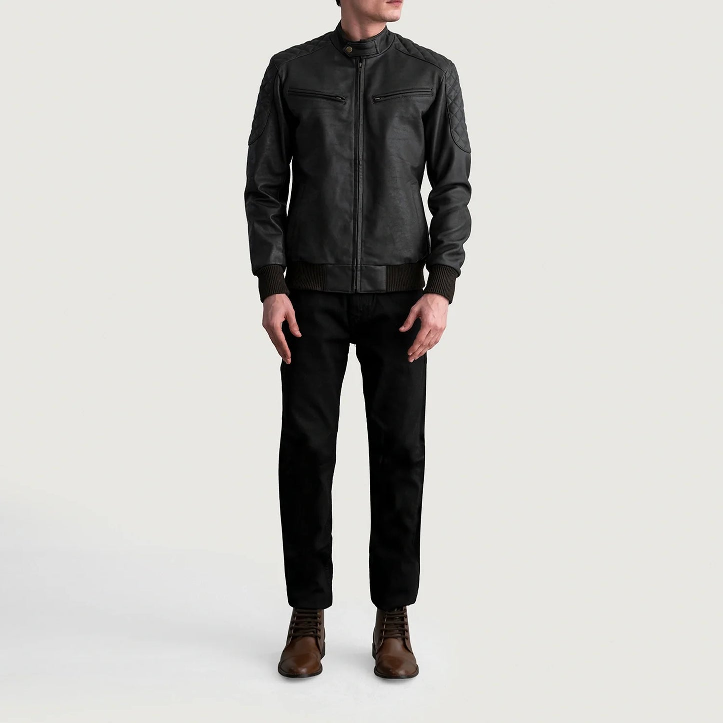 Sven Tumbled Brown Leather Bomber Jacket SH70