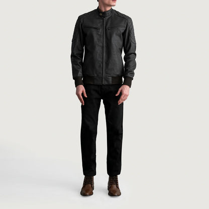 Sven Tumbled Brown Leather Bomber Jacket SH70