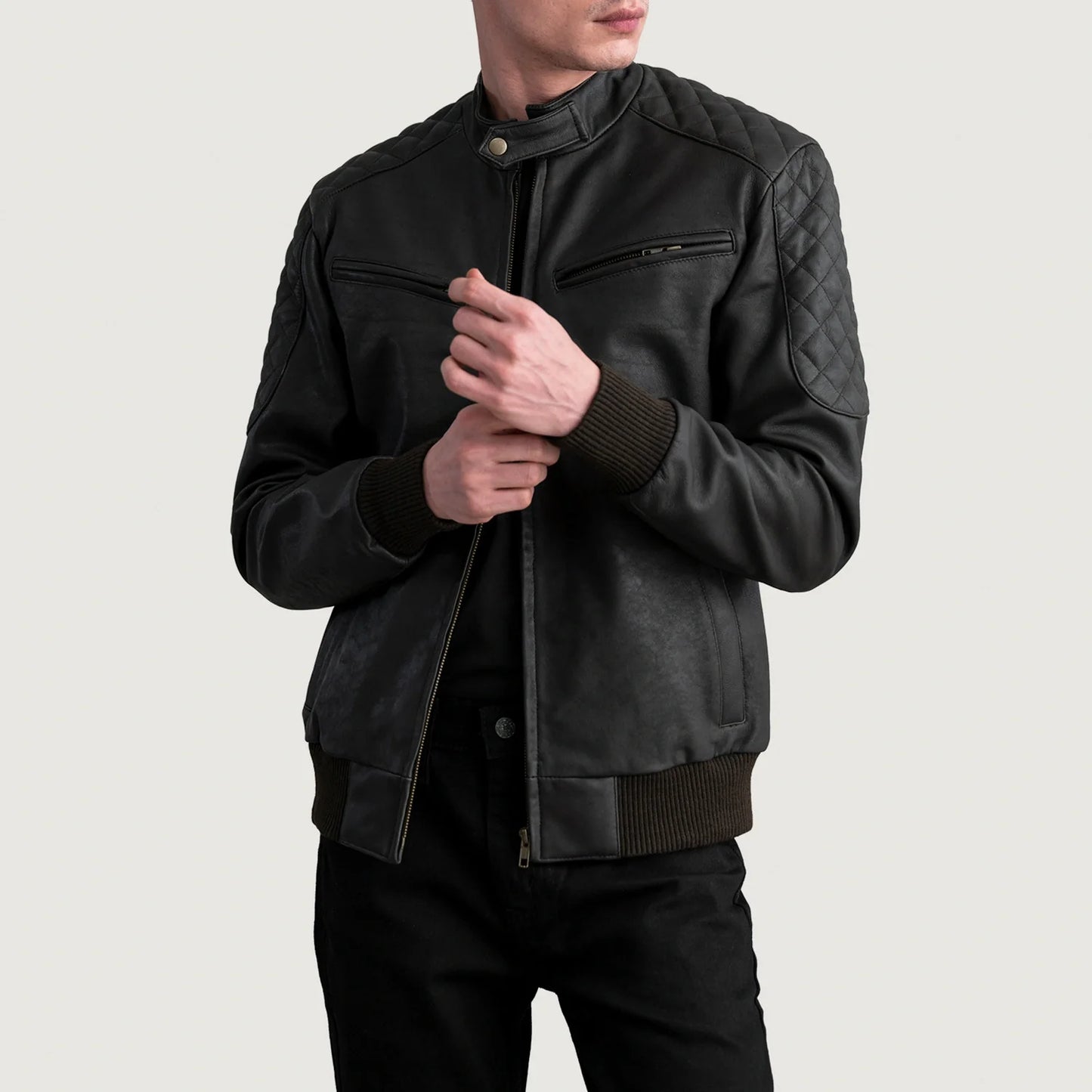 Sven Tumbled Brown Leather Bomber Jacket SH70