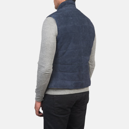 Tony Blue Suede Vest SH61