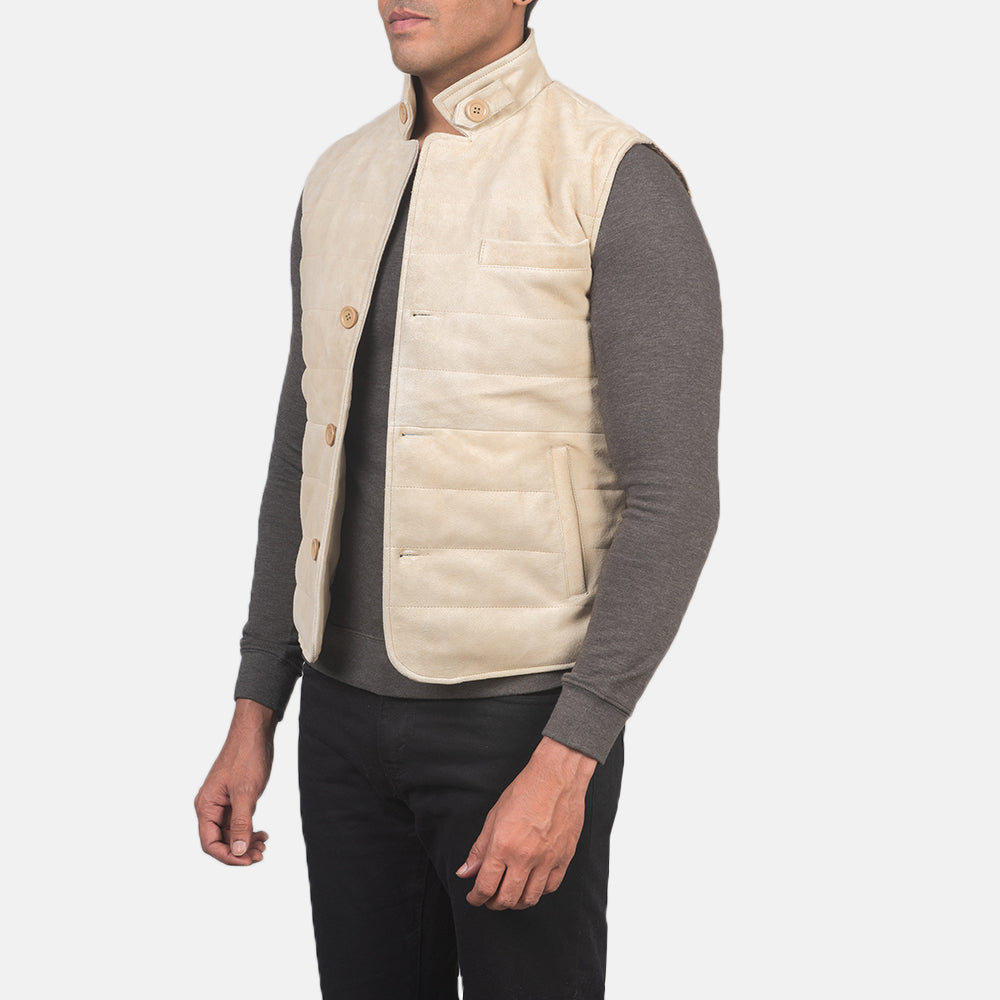 Tony Off-White Suede Vest SH59