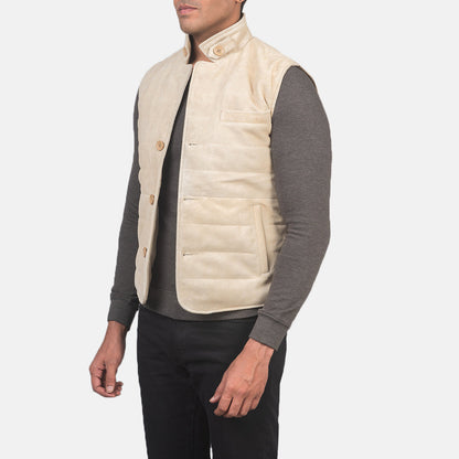 Tony Off-White Suede Vest SH59