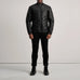 Travis Black Leather Puffer Jacket SH58