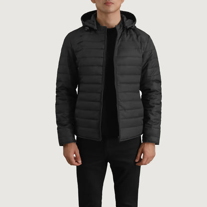 Tyler Black Hooded Puffer Jacket SH55