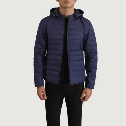 Tyler Blue Hooded Puffer Jacket SH54