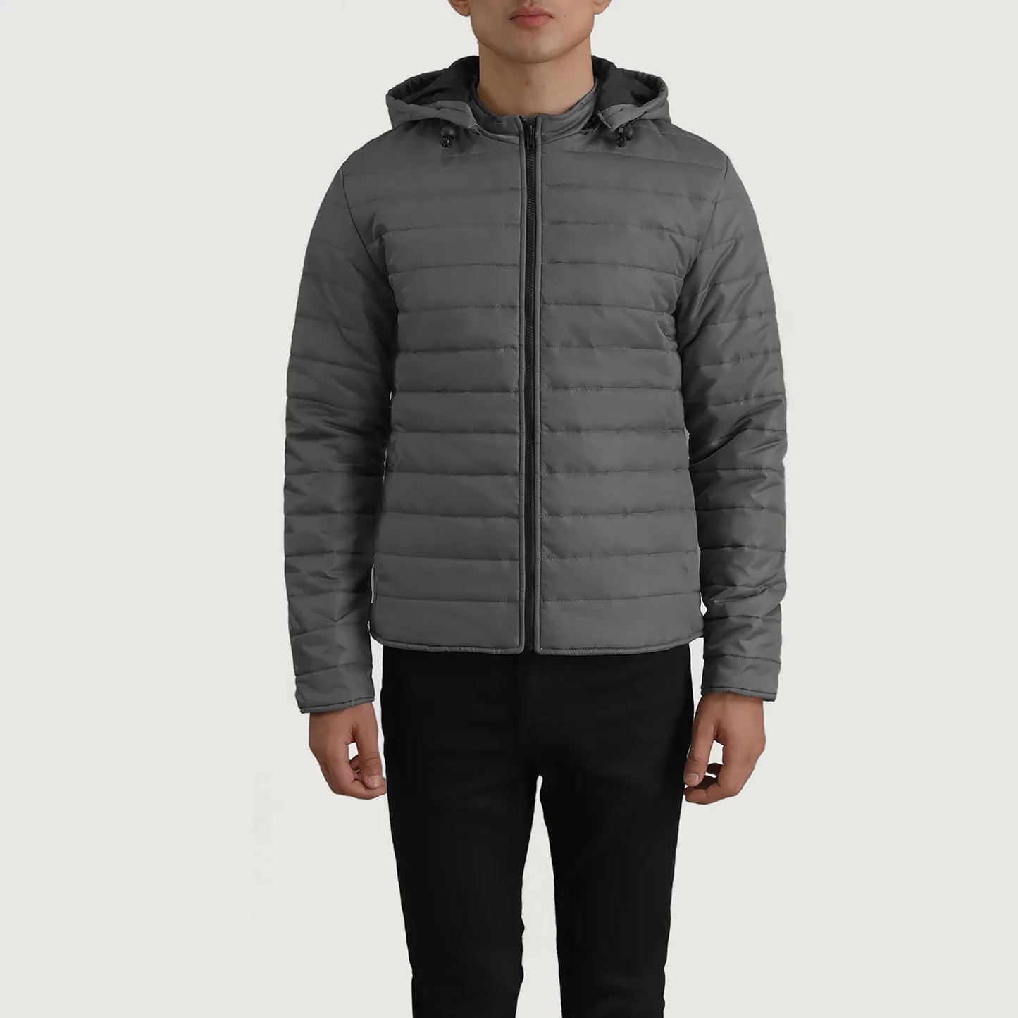 Tyler Grey Hooded Puffer Jacket SH52