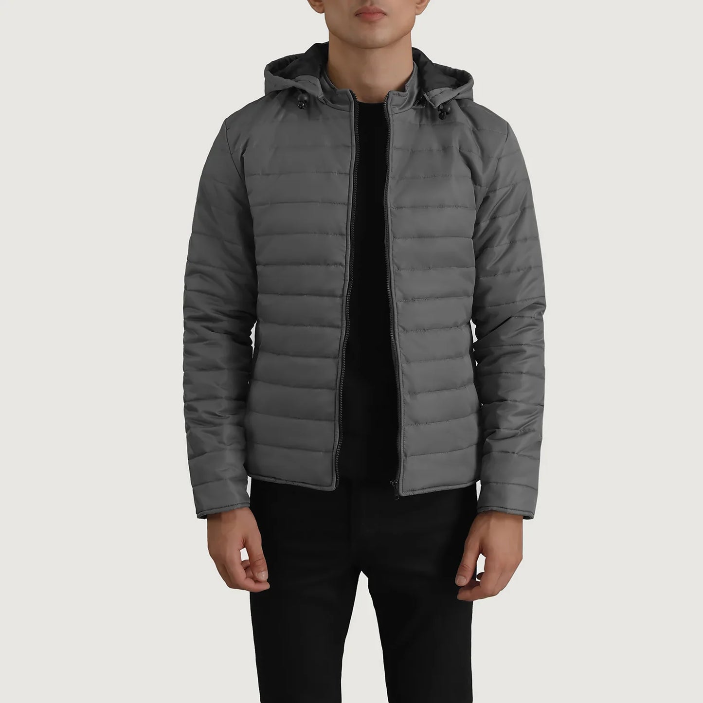 Tyler Grey Hooded Puffer Jacket SH52