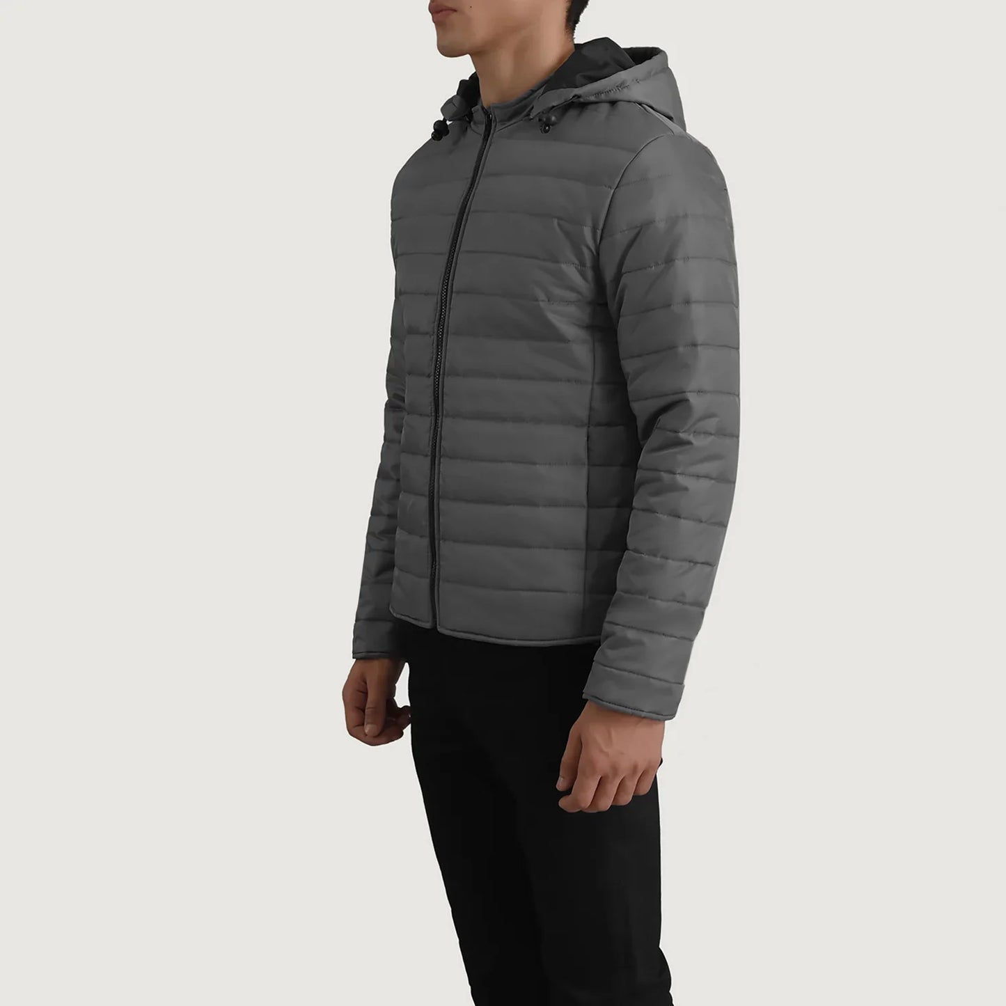 Tyler Grey Hooded Puffer Jacket SH52