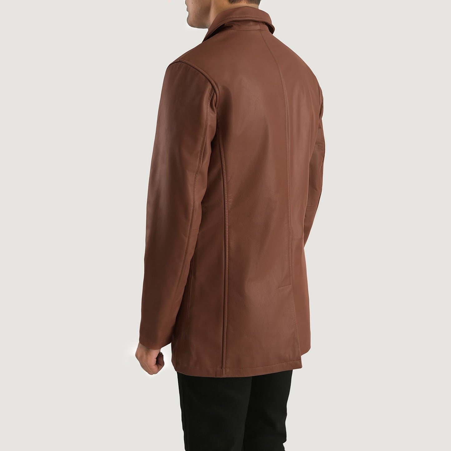 Urban Slate Brown Leather Coat SH50