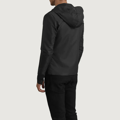 Wesley Black Hooded Windbreaker Jacket SH31