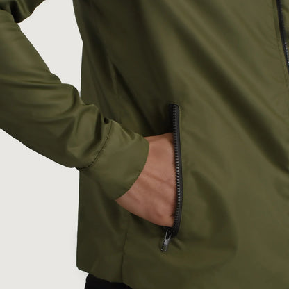 Wesley Green Hooded Windbreaker Jacket SH29
