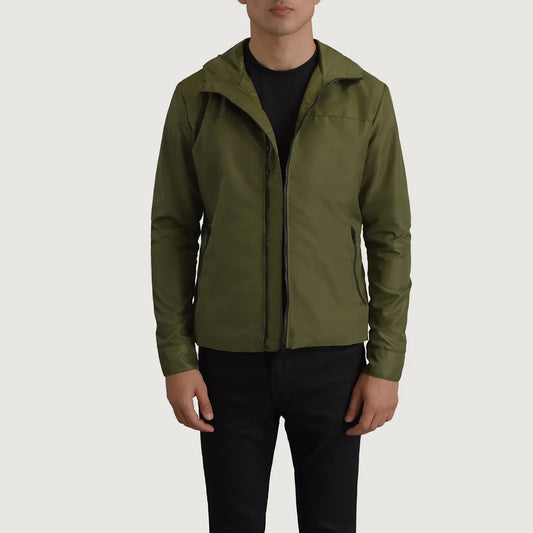 Men's Green Hooded Windbreaker Jacket – Wesley Style