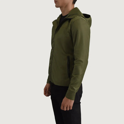 Wesley Green Hooded Windbreaker Jacket SH29