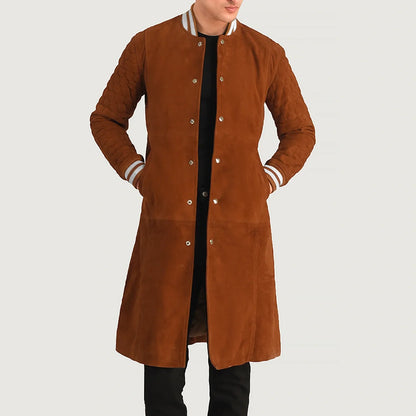 Wilde Brown Suede Varsity Coat SH26