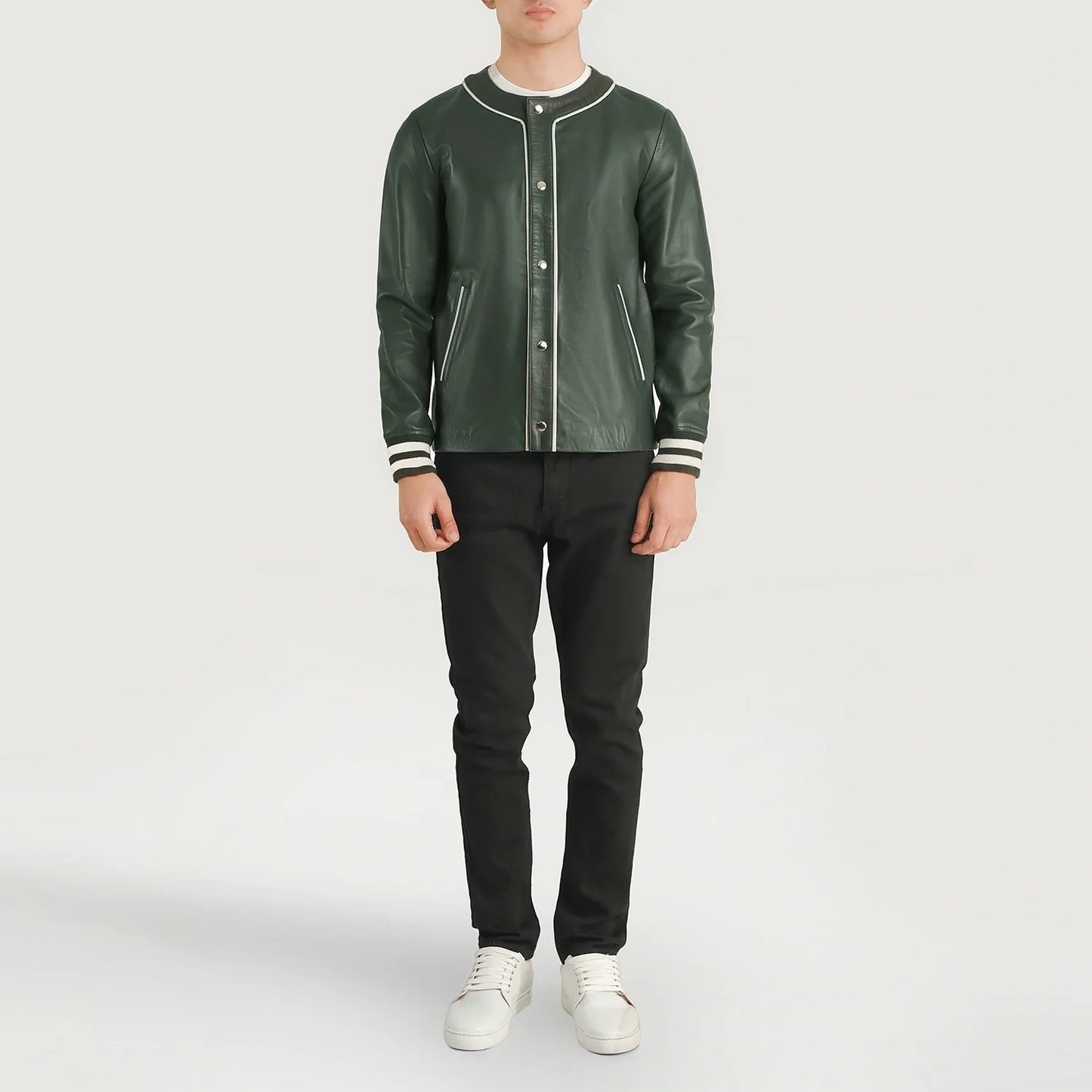 Willis Green Leather Varsity Jacket SH24