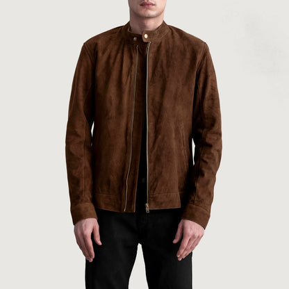 Zen Brown Suede Biker Jacket SH06