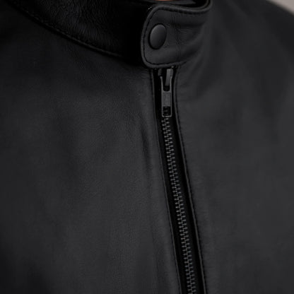 Zen Matte Black Leather Biker Jacket SH04