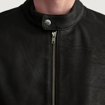 Zen Tumbled Brown Leather Biker Jacket SH01