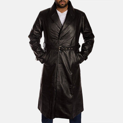 Men's Black Cowhide Leather Trench Coat – Hooligan Style