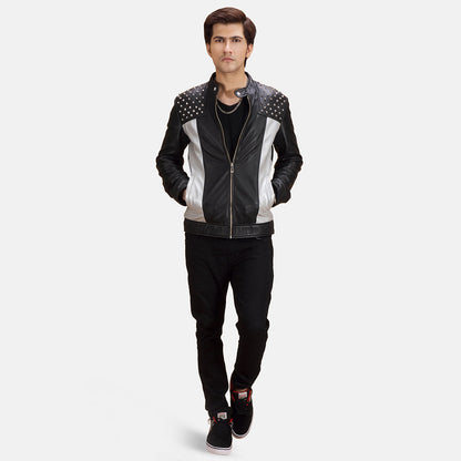 Shapron Studded Leather Biker Jacket SH82