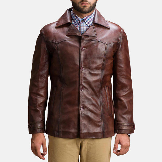 Men's Brown Sheepskin Leather Jacket – Vincent Alley Style