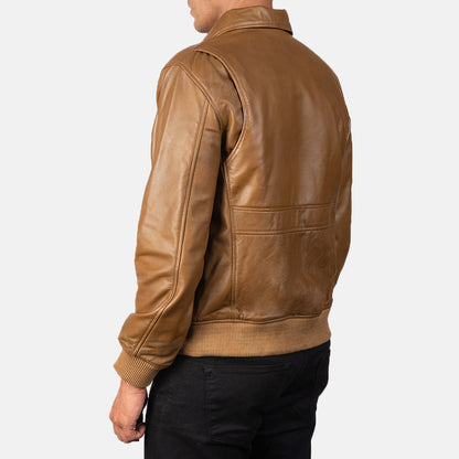 [FS] Coffmen Olive Brown A2 Leather Bomber Jacket