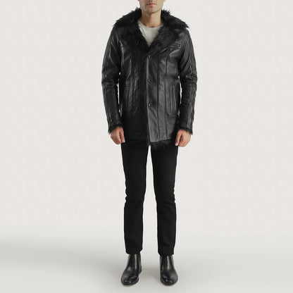 [FS] Furcliff Black Leather Coat