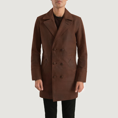 Men's Brown Cowhide Leather Coat – Half Life Style