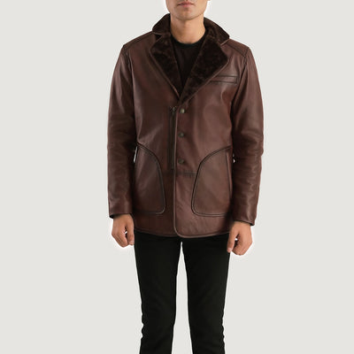Men's Brown Sheepskin Fur Leather Coat – Rocky Style