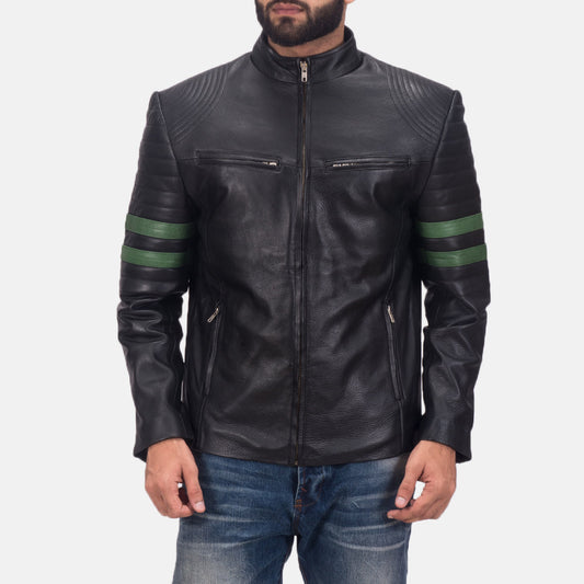 Men's Black Cowhide Leather Jacket – Night Trooper Style