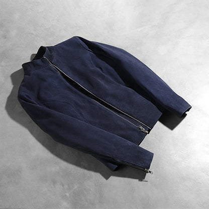 Rumella Blue Suede Biker Jacket SH557