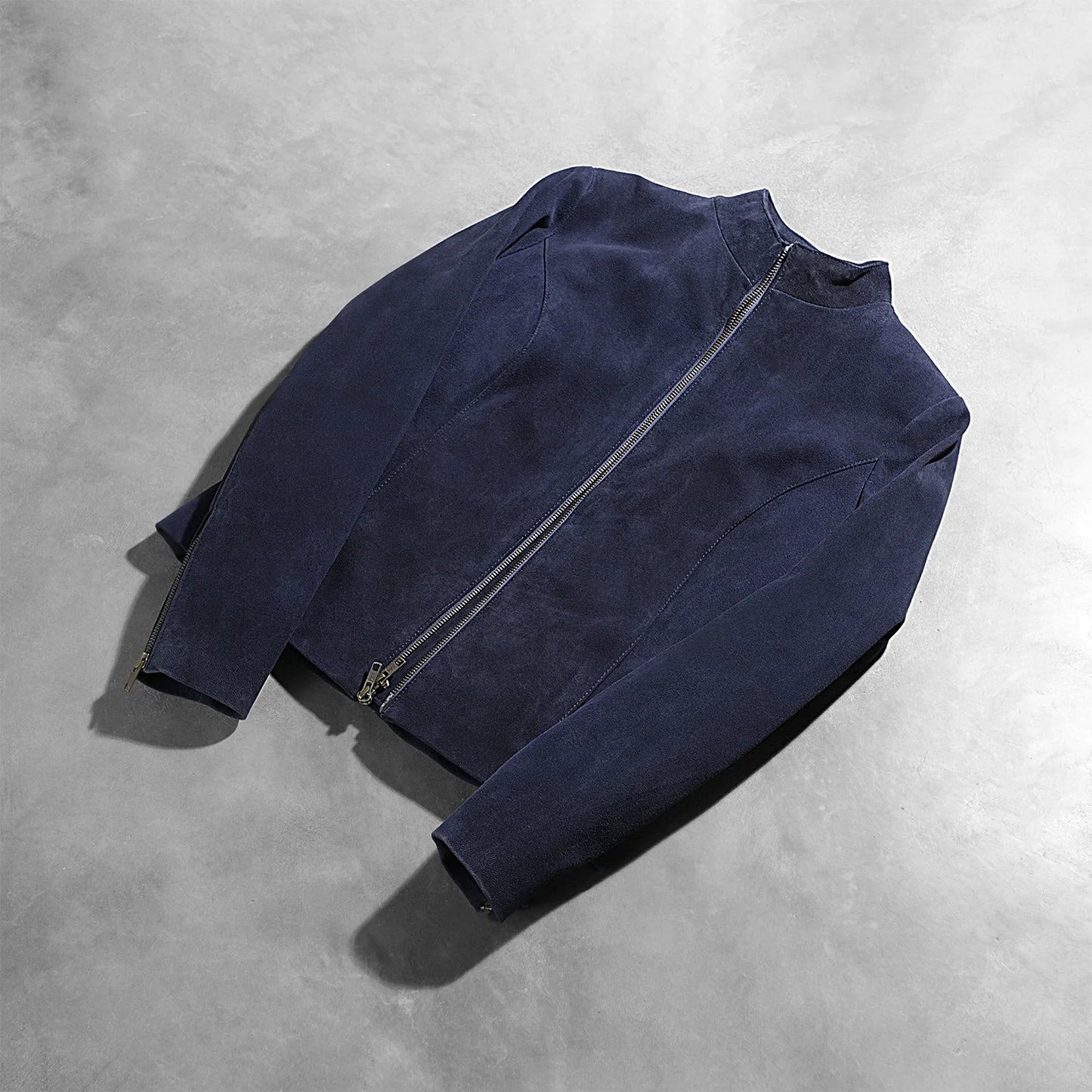 Rumella Blue Suede Biker Jacket SH557