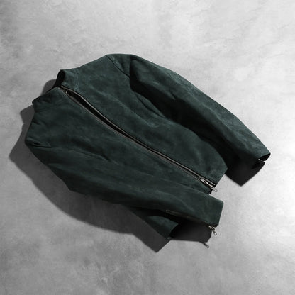 Rumella Green Suede Biker Jacket SH556