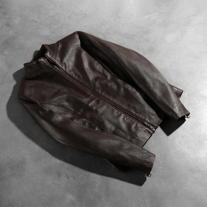 Rumella Maroon Leather Biker Jacket SH555
