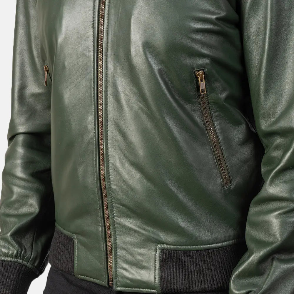 Shane Green Leather Bomber Jacket SH85