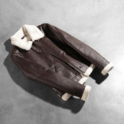 Sherilyn B-3 Maroon Leather Bomber Jacket SH533