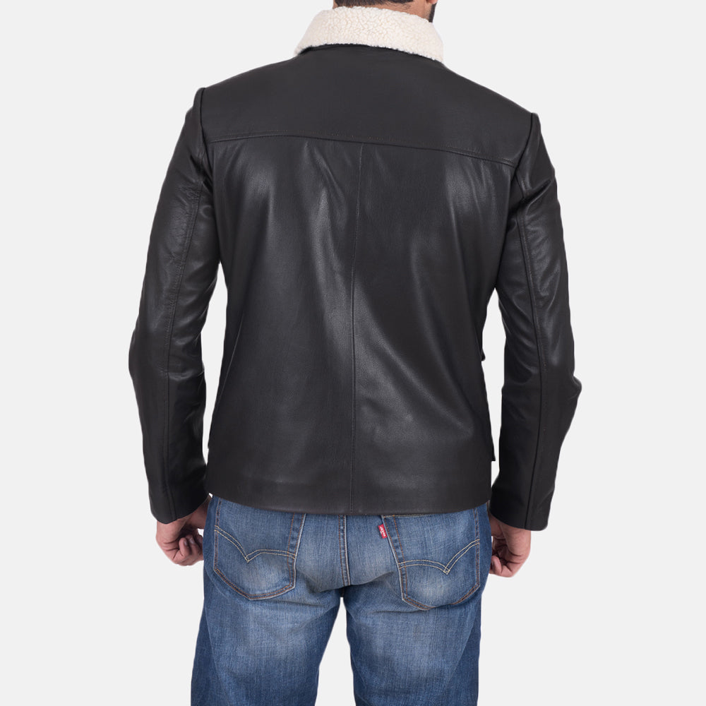 Snow Cole Black Leather Jacket SH80